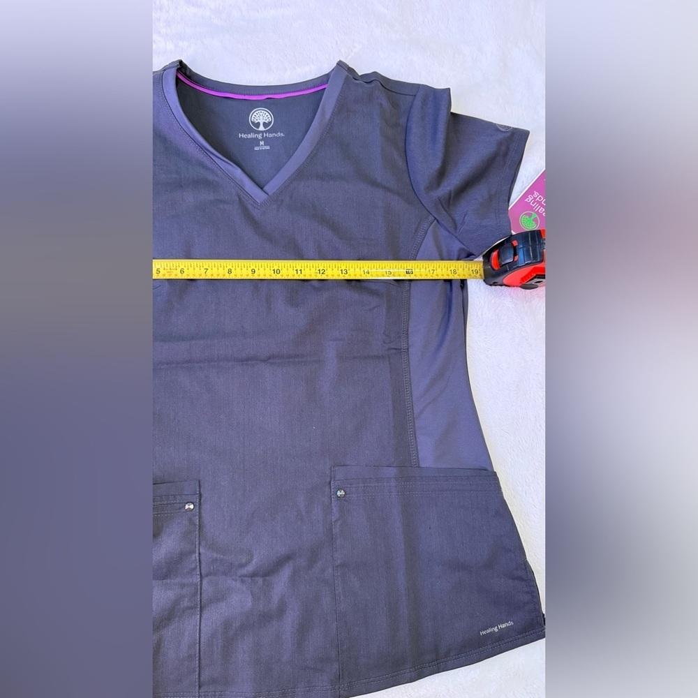 Healing Hands Women's Pewter Grey V-Neck Top - Picture 8 of 9